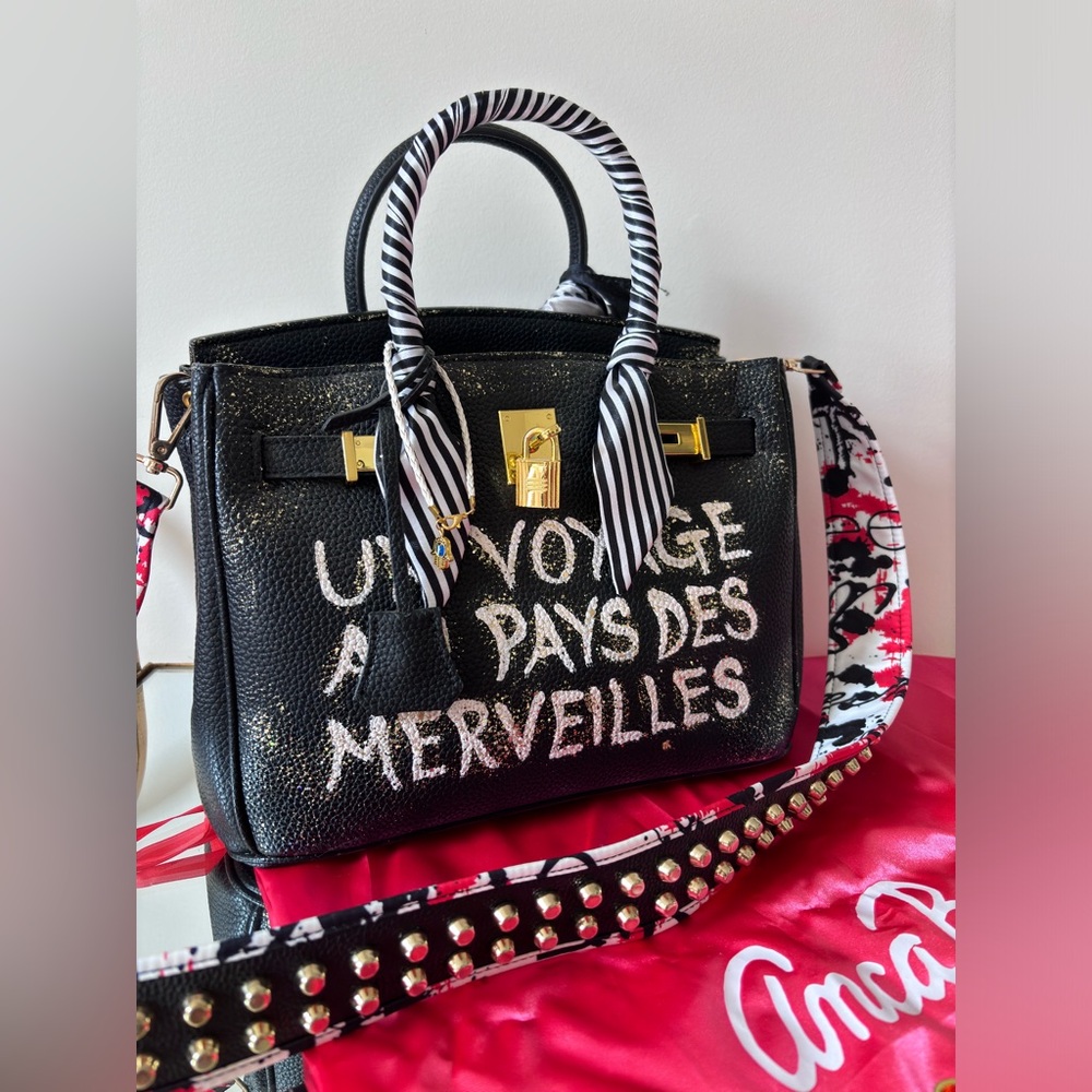 Brand New Anca Barbu custom bag design handbags by Miami artist Anca Barbu